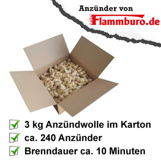 3 kg Ökologische Anzündwolle