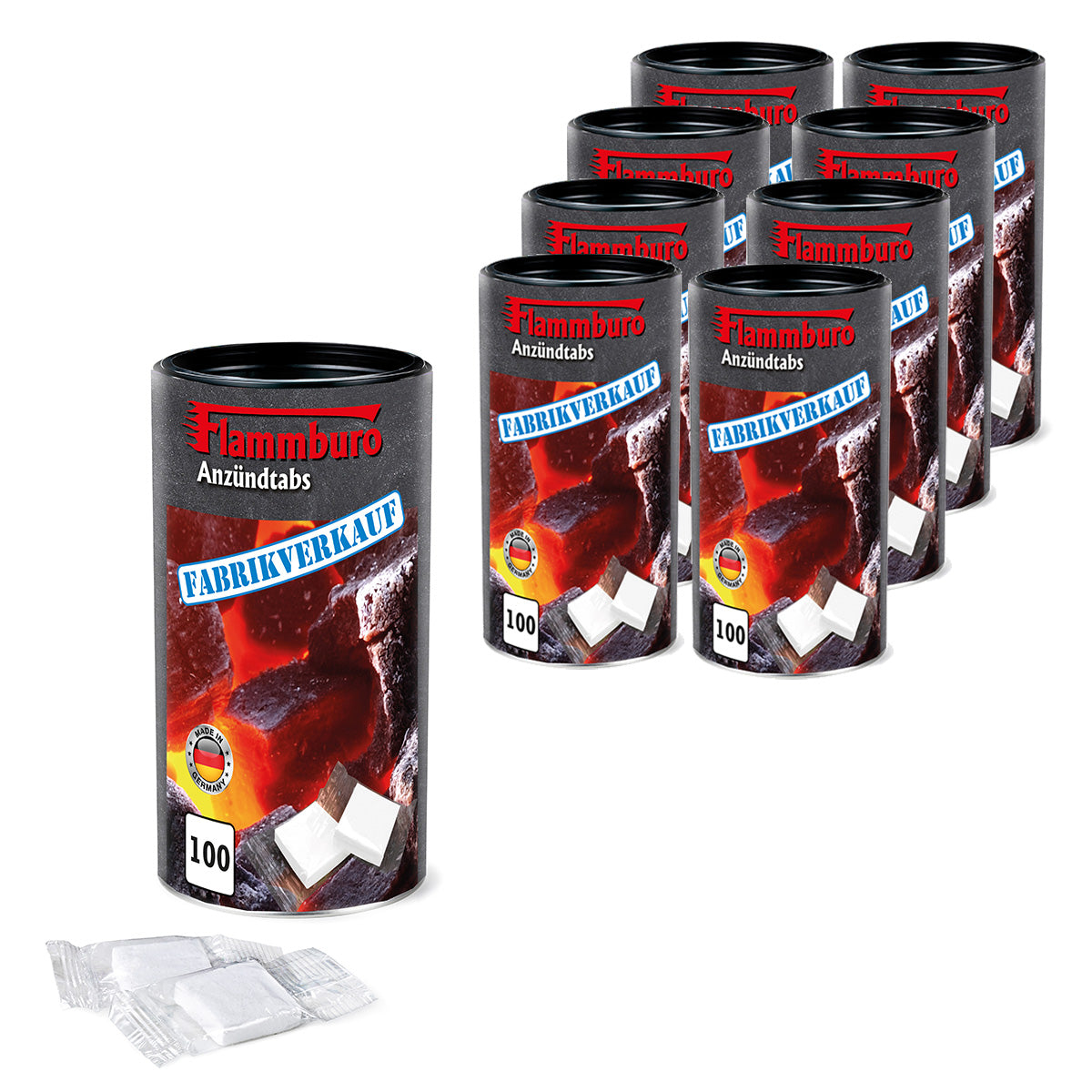 FLAMMBURO ignition tabs 900 pieces in cans