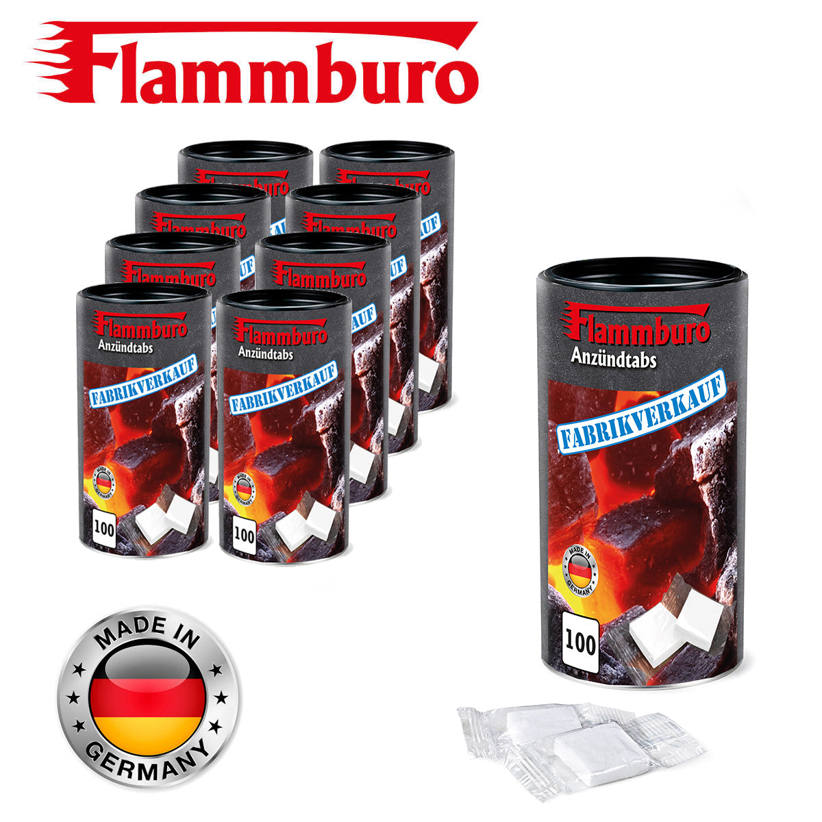 FLAMMBURO ignition tabs 900 pieces in cans