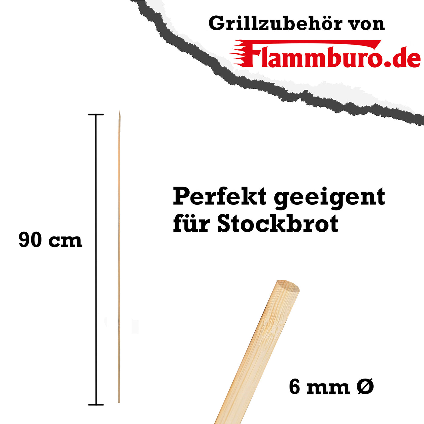 Stockbrotspieße - XXL Schaschlik-Spieße - 90cm
