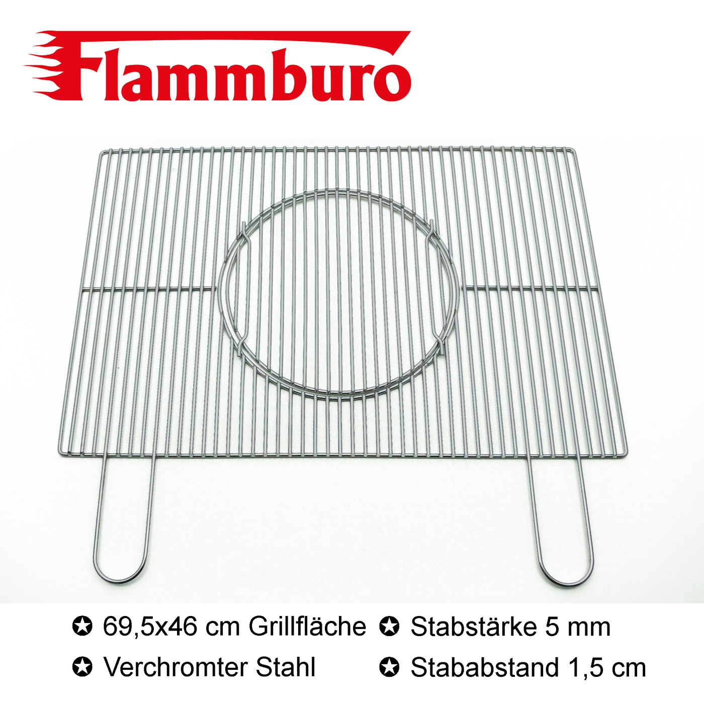 FLAMMBURO BBQ-System Grillrost eckig 69,5 x 46 cm