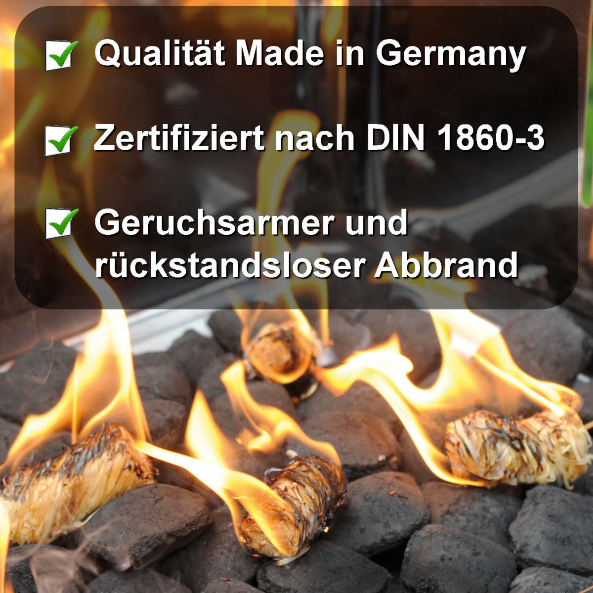  Qualität Made in Germany FLAMMBURO Anzündwolle Kaminanzünder Grillanzünder Öko-Anzünder Feuerbällchen Zündwolli