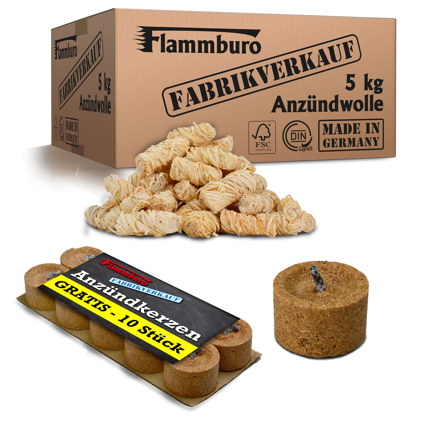 Ökologische Anzündwolle - 3, 5 oder 10 kg