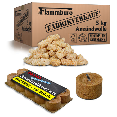 Ökologische Anzündwolle - 3, 5 oder 10 kg