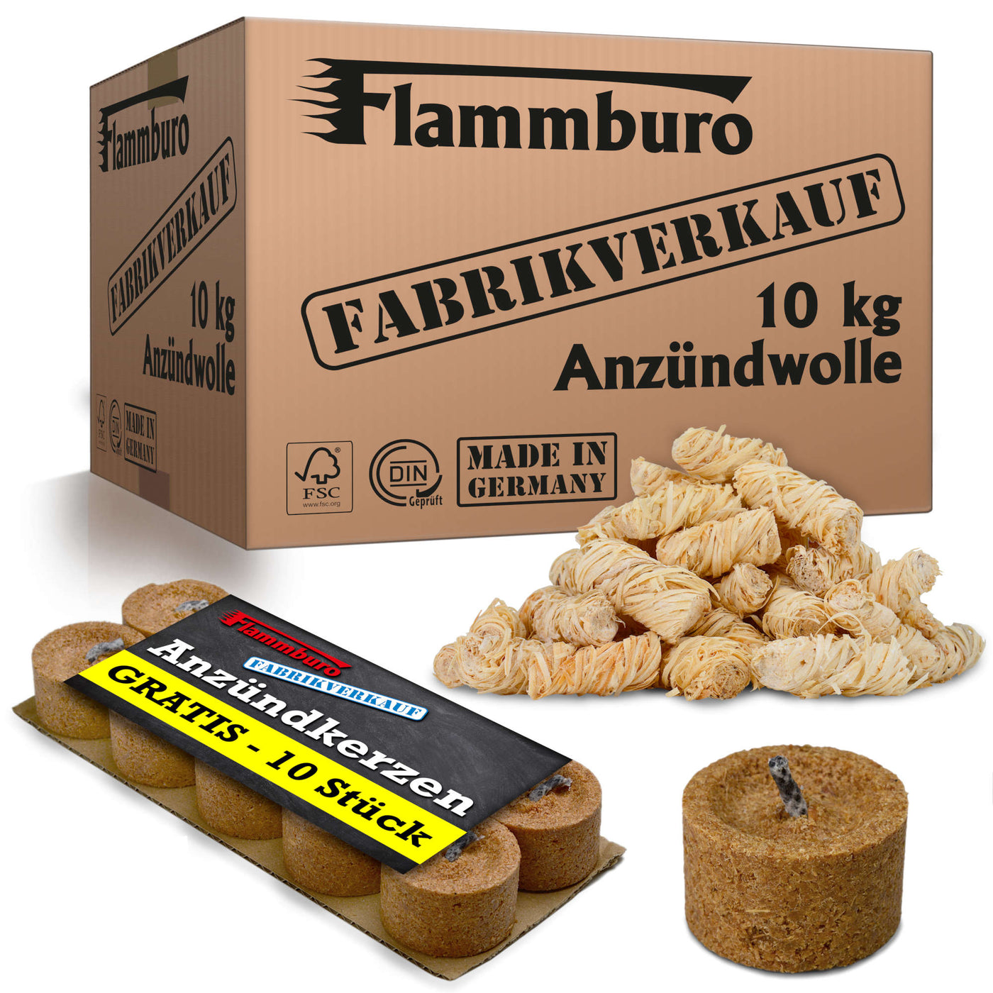 Ökologische Anzündwolle - 3, 5 oder 10 kg