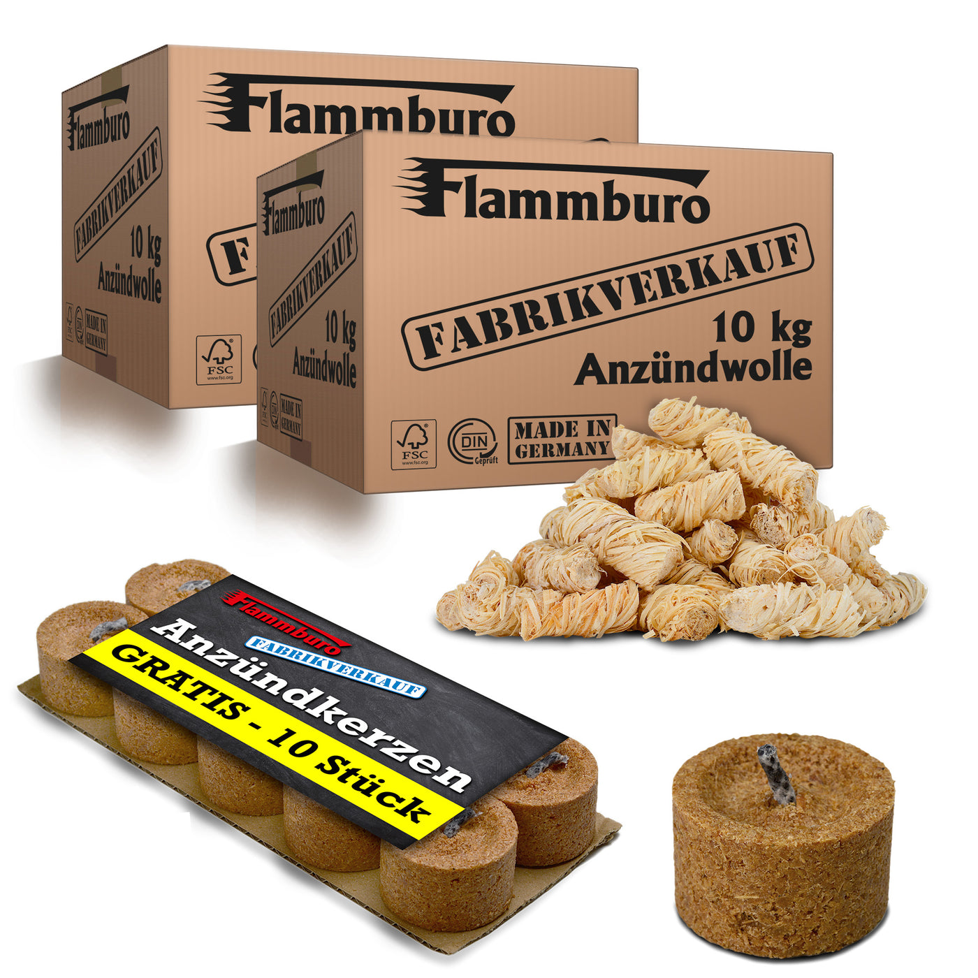 Ökologische Anzündwolle - 3, 5 oder 10 kg