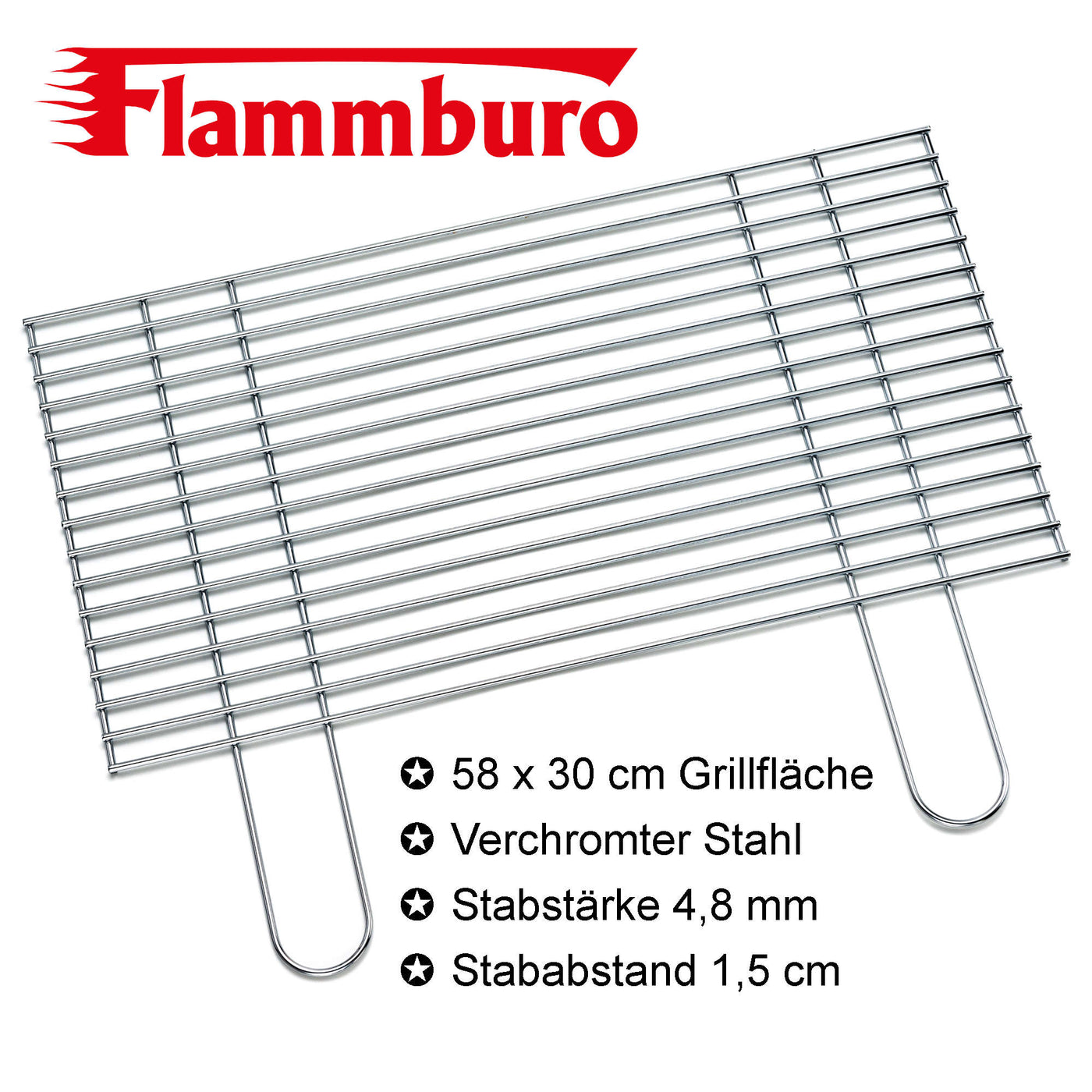 Grillroste eckig - Grillfläche 58 x 30 / 60 x 40 / 67 x 40 cm
