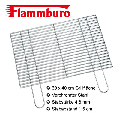 Grilles de gril carrées - surface de gril 58 x 30 / 60 x 40 / 67 x 40 cm