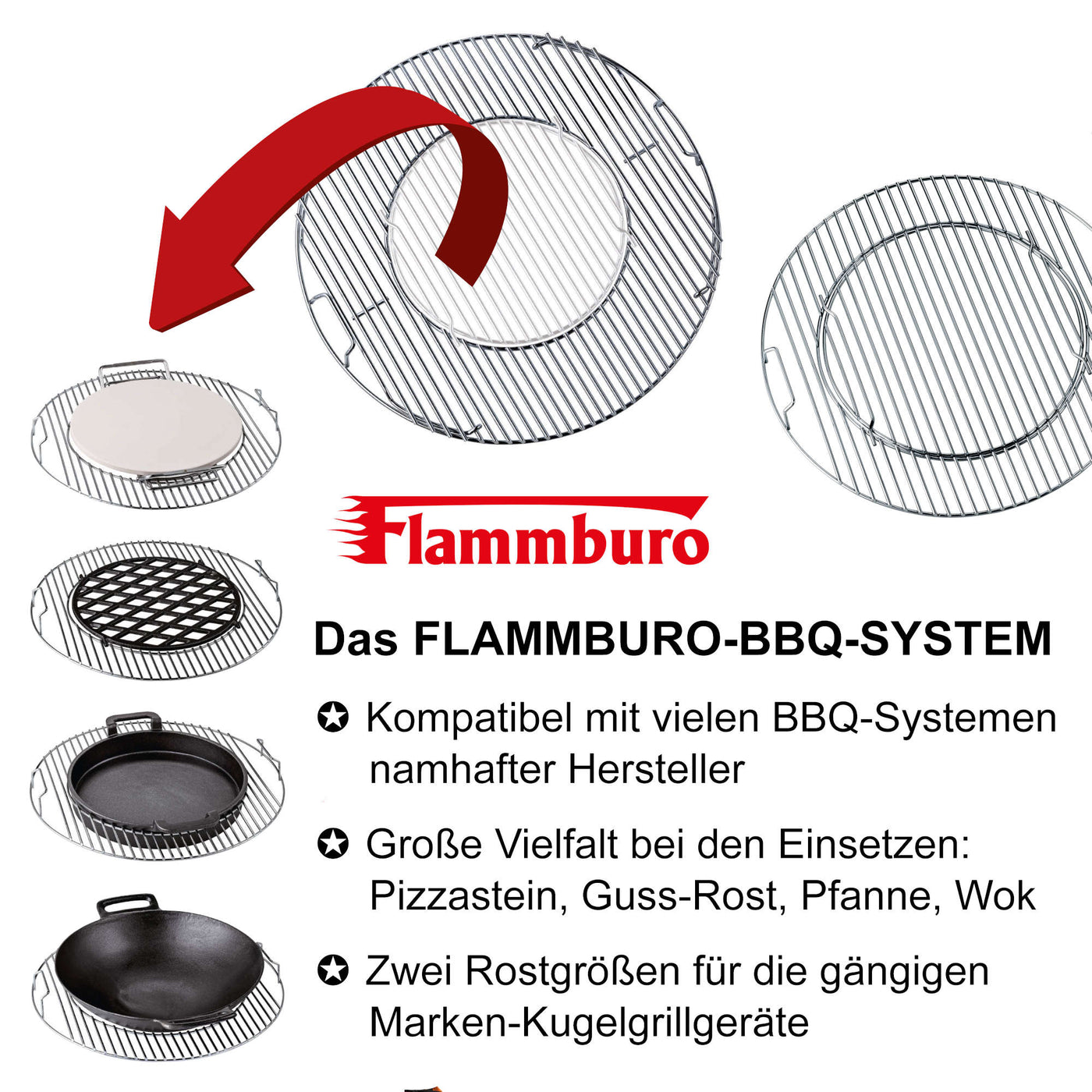 BBQ system grill grate for Ø 47 and 57 cm devices