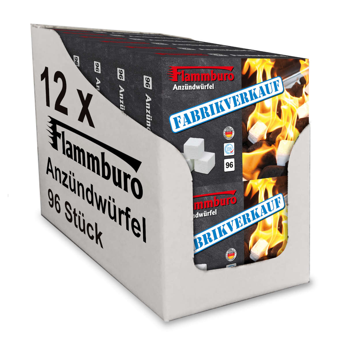 Anzündwürfel Paraffin - 24 Anzündplatten / 1152 Würfel